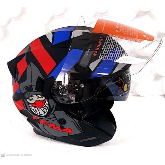 Motosiklet Kask Çenesiz Vizörlü ECER22 Sertifikalı CRN