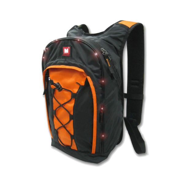 Motosiklet Sırt Çantası (Göğüs ve Bel Kemeri - Led Işıklı - Mikro Kumaş) 20X13X33cm 9 Lt