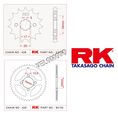 Honda Cbr125 Dişli Seti Ön-arka 2004-2011 Rk