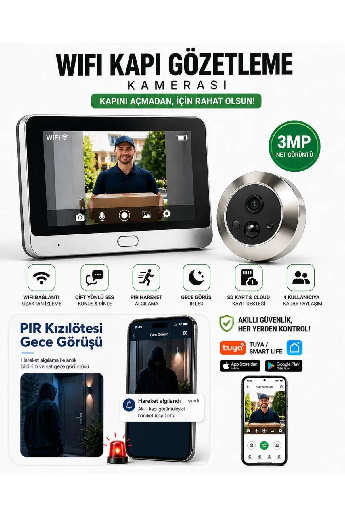 Blue İnter CMR102 Kapı Gözü Kamera Wifi
