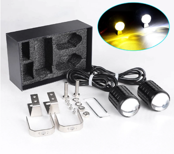 Motosiklet Sis Farı Kiti Sarı-Beyaz Işık 2 Modlu (2 Adet Sis) Empar