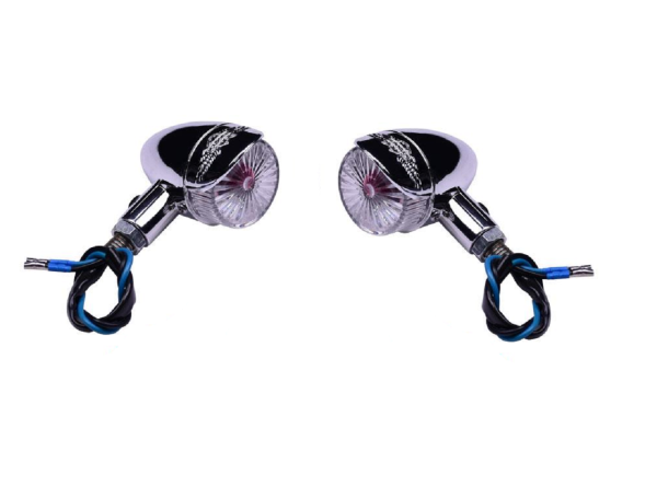 Motosiklet Sinyal Takımı 2li Şapkalı Nikel Brt