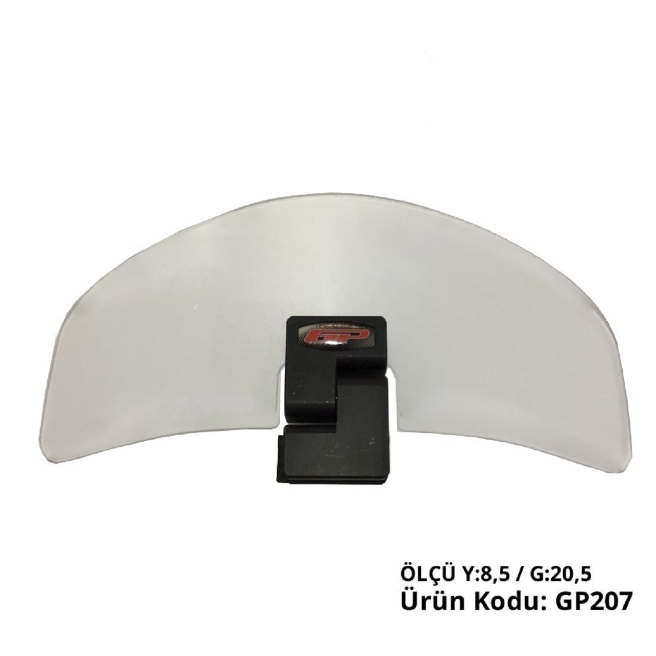 Motosiklet Siperlik Deflektörü ( Rüzgar Saptırıcı) Şeffaf  Yükseklik 13cm Genişlik 26cm GP
