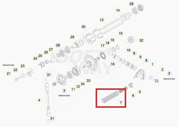 ADJUSTING SPRING 300CC BETA ORJ YP B4