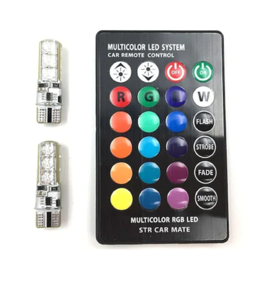 Motosiklet Kumandalı 24 Ledli Park Ampülü T10 Dipsiz Silikon 2 Li Takım Prc