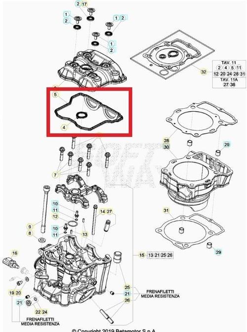LEFT VALVE HEAD COVER BETA ORJ YP B5