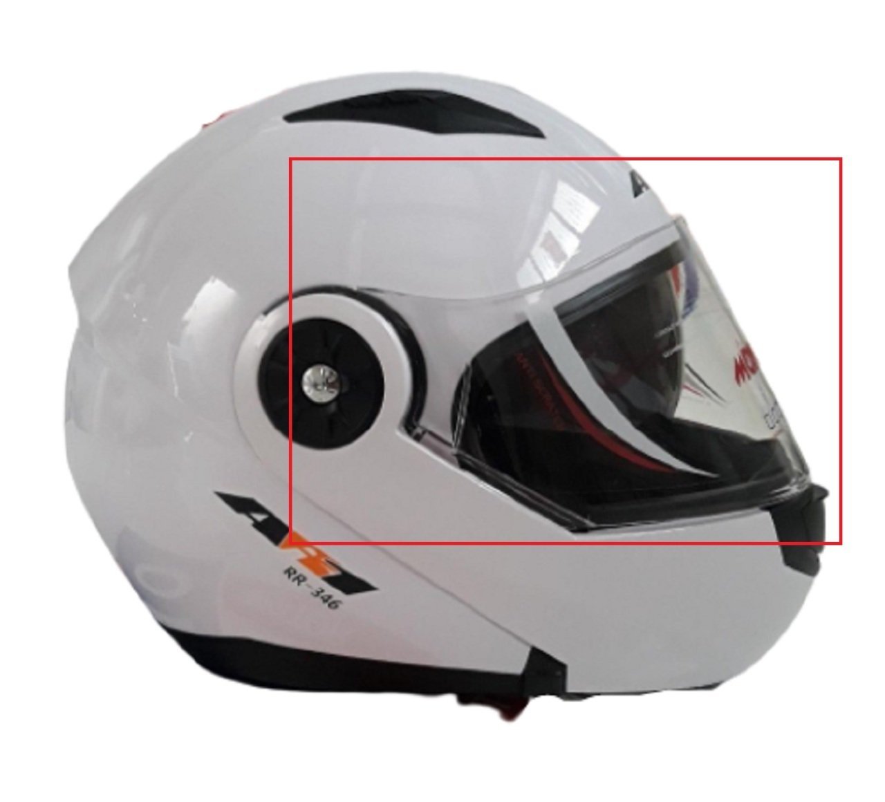 Motosiklet Kask Camı Çeneden Açılır Vizörlü Model Ar-1 Beyaz Monero
