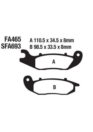 Honda PCX 125 Ön Fren Disk Balatası 2021 Sonrası SFA693-FA465 Prc