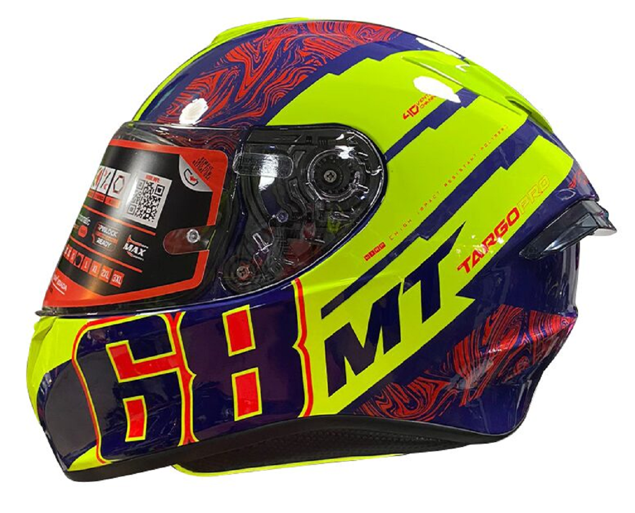 MT Kask Targo Pro WELCOME B3 GLOSS FLUOR YELLOW Beden: XL