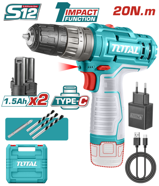 Total Darbeli Vidalama 12V Li-on Akülü