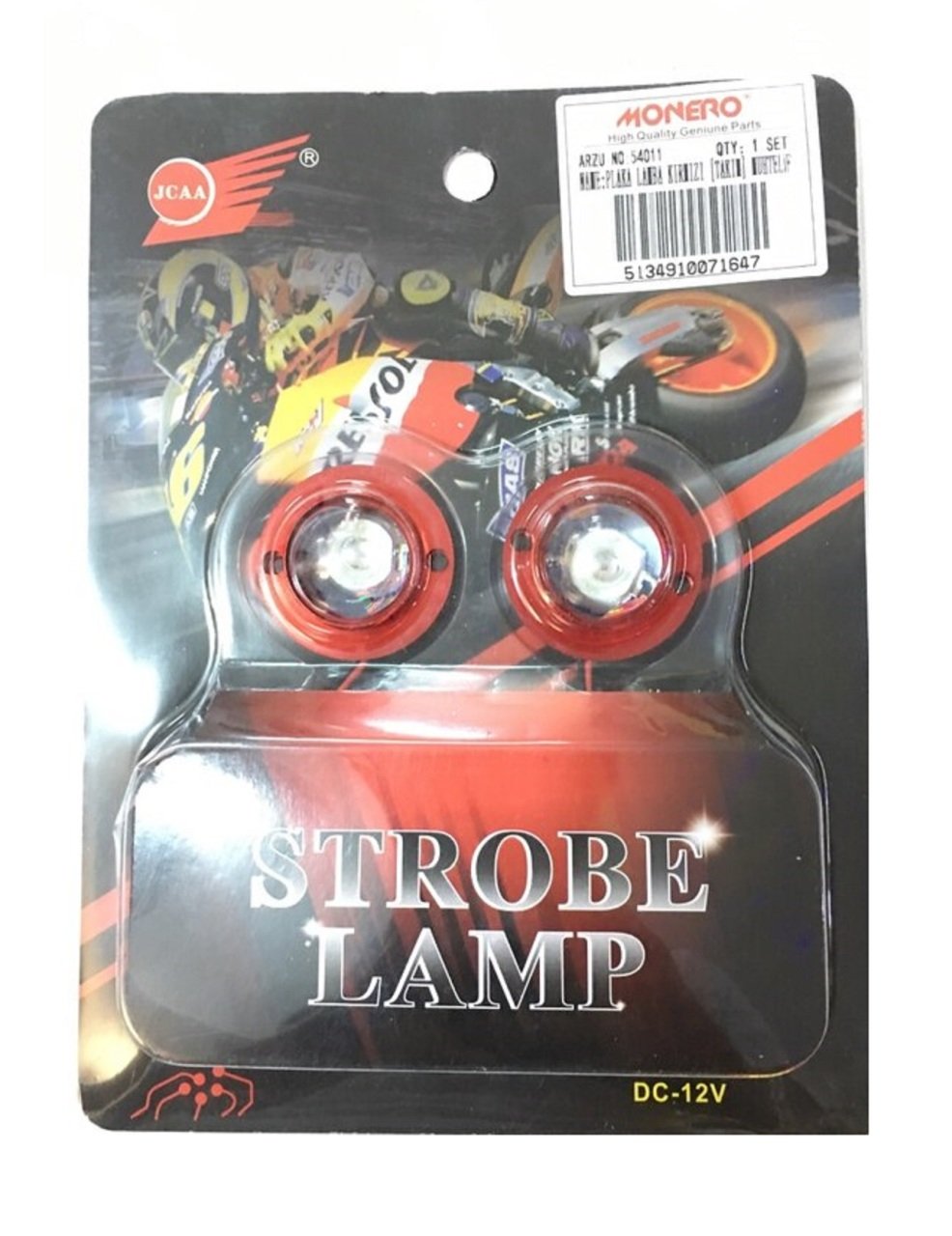 Motosiklet Plaka Lamba Takımı 2li Kırmızı Monero