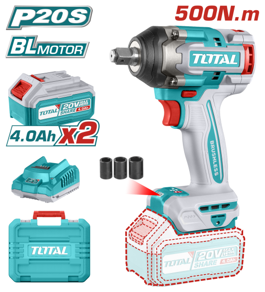 Total 2050 Somun Sıkma Makinesi Li-on Akülü 500nm