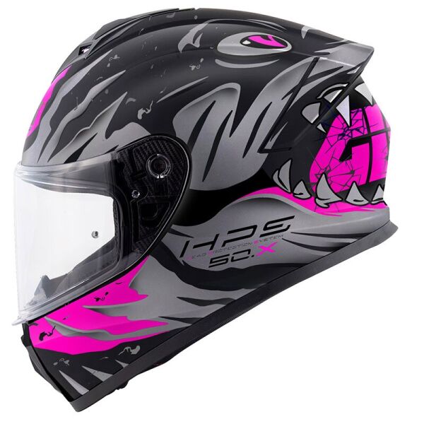 Givi 50.X Sharkbite Kask Mat Siyah-Gri-Pembe Beden: M