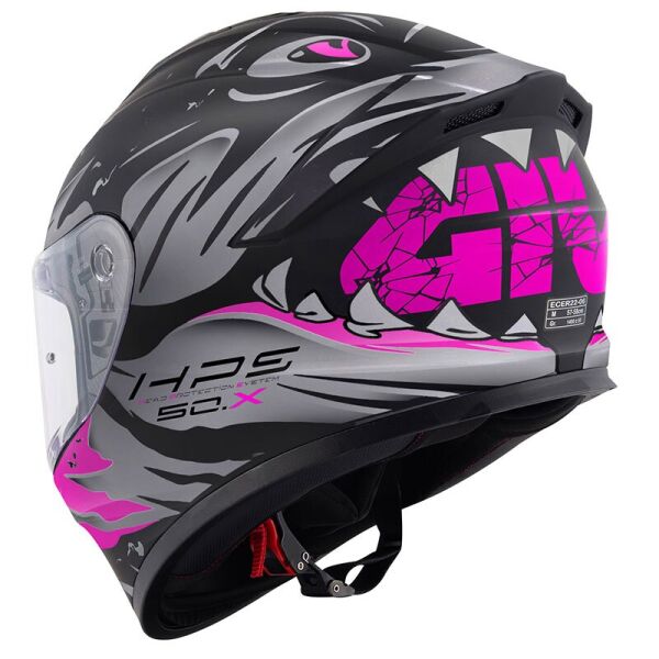 Givi 50.X Sharkbite Kask Mat Siyah-Gri-Pembe Beden: M