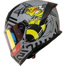 MTS 910 Kask Mat Gri Grafikli Beden: M