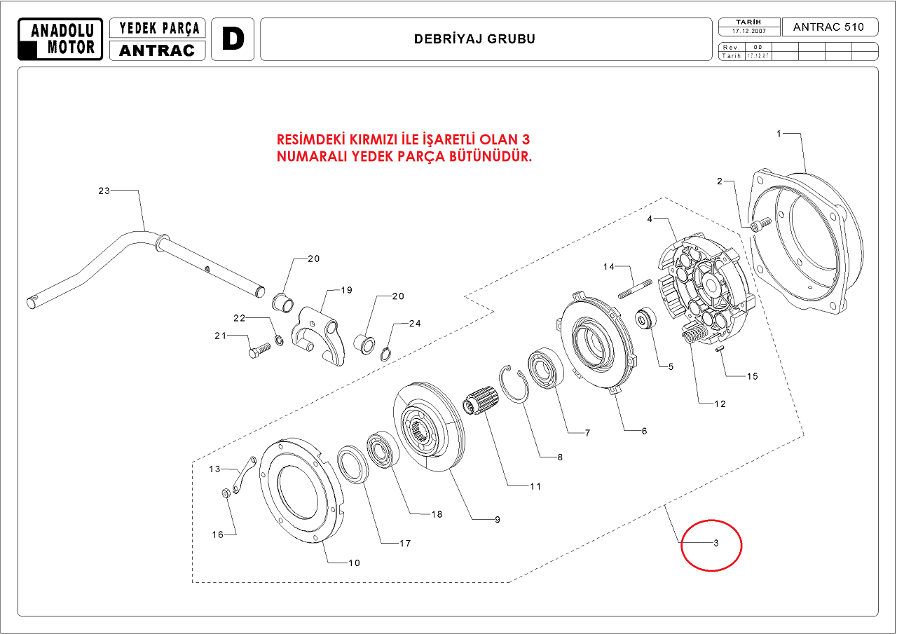 Antrac 510 Kavrama Komple Orjinal
