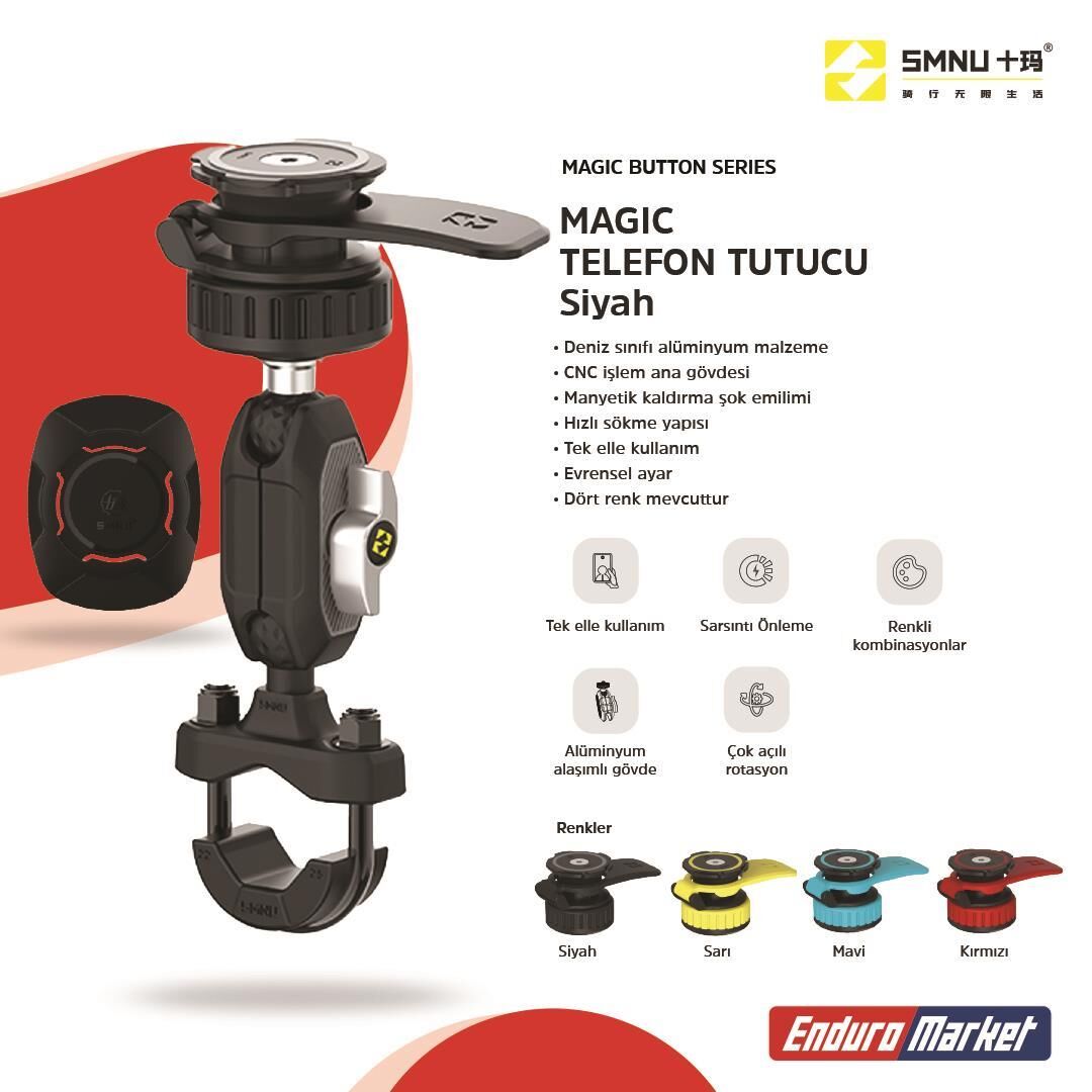 SMNU Magic Telefon Tutucu Siyah