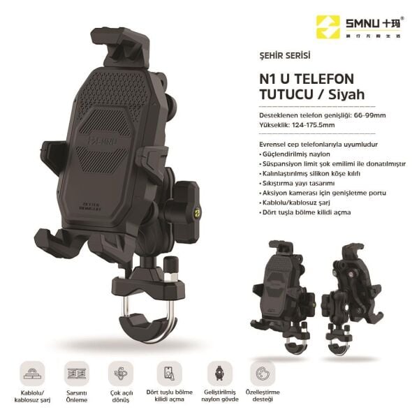 SMNU N1 Telefon Tutucu Siyah