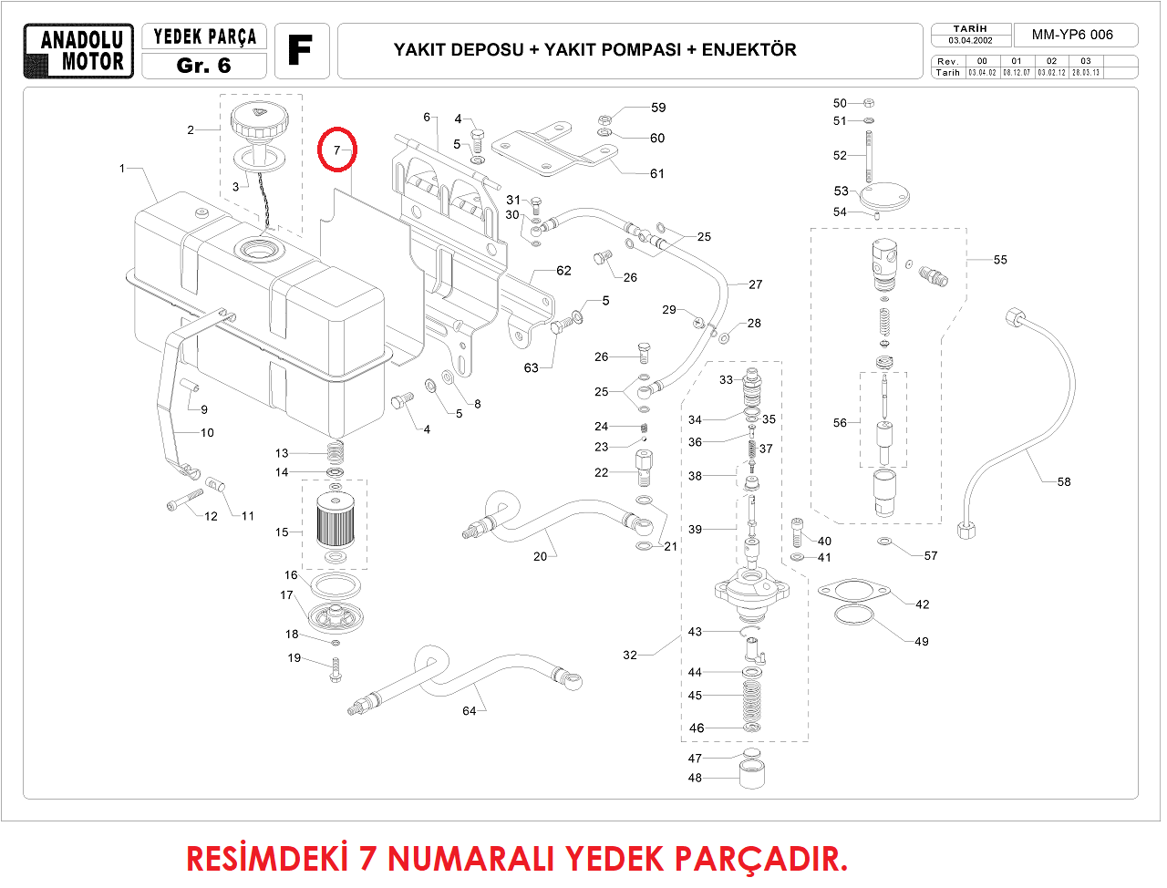 Antor 325-400 Lastik Conta Depo Sırtı Orjinal