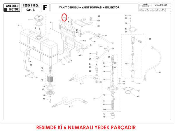 Antor 325-360-400 Sırt Sacı Yakıt Deposu Orjinal