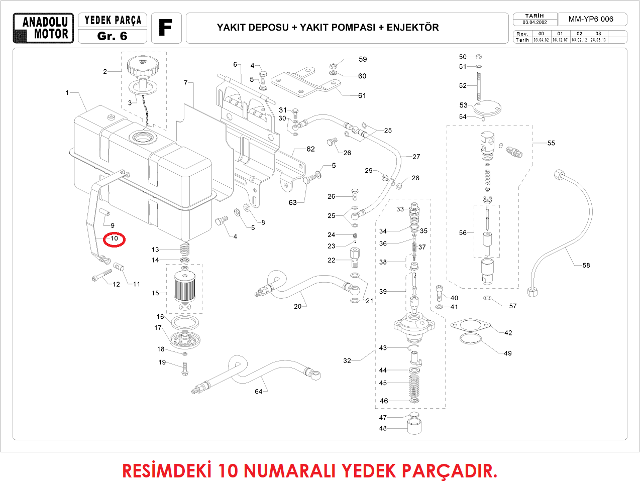 Antor 325-400 Yakıt Depo Kelepçesi Orjinal