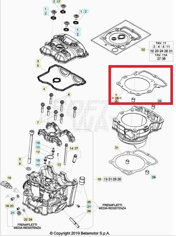 CYLINDER HEAD GASKET BETA ORJ YP B1