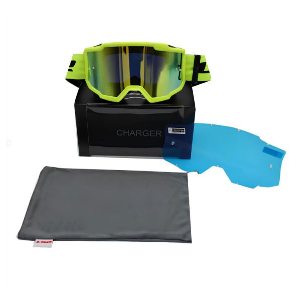 LS2 Charger Goggles Gözlük Motocross - Enduro İridium Camlı Neon Sarı