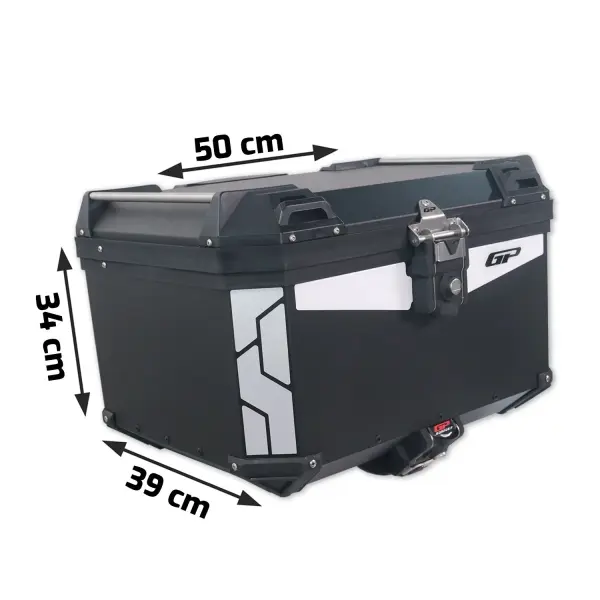 Motolastik Universal 45 lt Alüminyum Motosiklet Çantası Siyah GP Kompozit