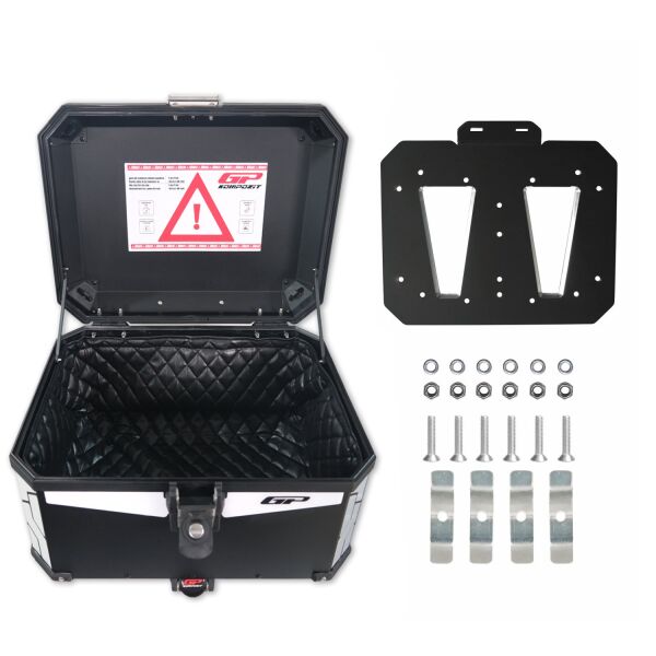 Motolastik Universal 45 lt Alüminyum Motosiklet Çantası Siyah GP Kompozit