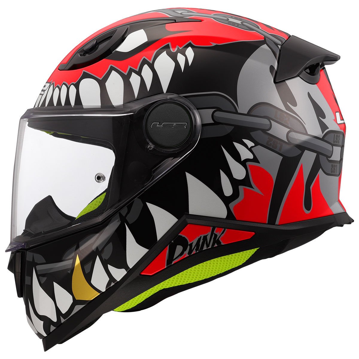 LS2 Kid Kask Punk Gri-Kırmızı Çocuk Beden: M