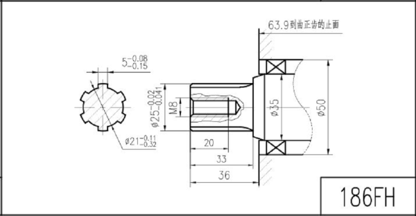 Goldmoto Gm186fen-h Dizel Motor Marşlı 10 Hp Krank Frezeli