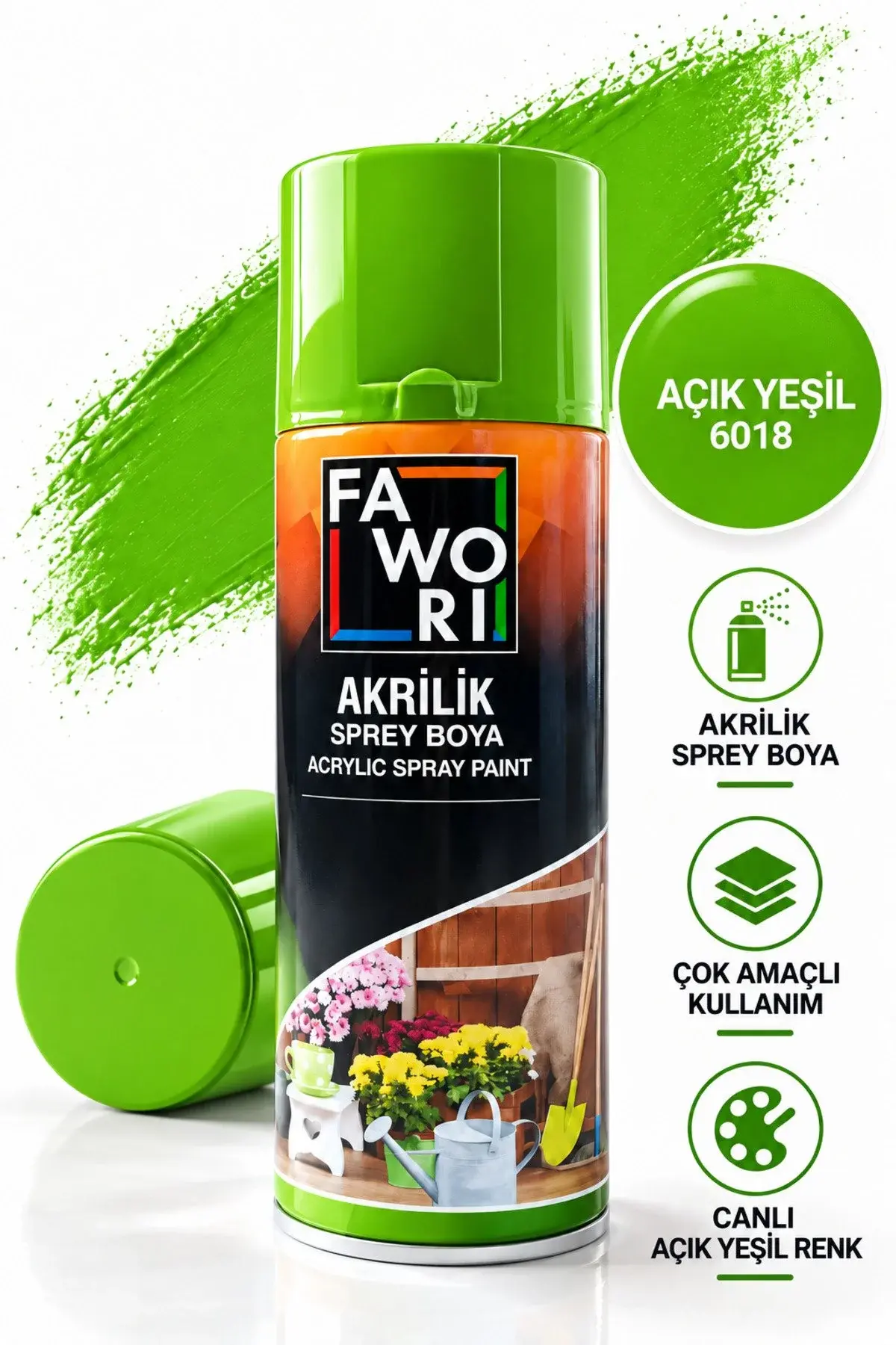 Fawori Sprey Boya Akirilik Açık Yeşil 400ML