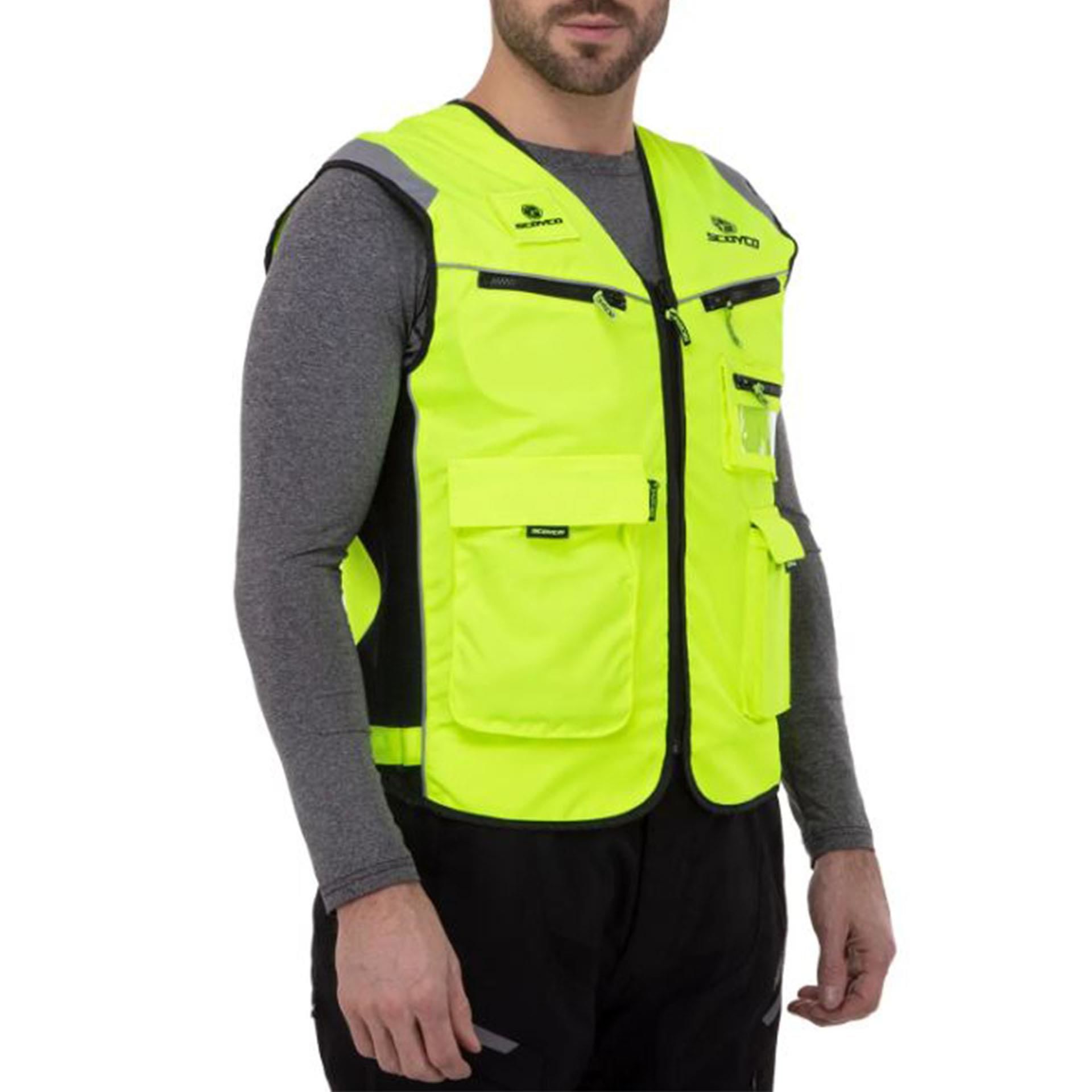 Motosiklet Yelek JK-30 Neon Sarı Beden: XL SCOYCO
