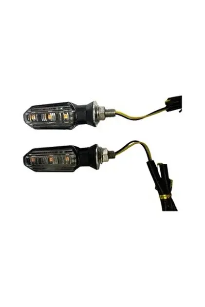 Motosiklet Sinyal Takımı Ledli Füme Camlı Sarı Işık 2 Li Takım ATL