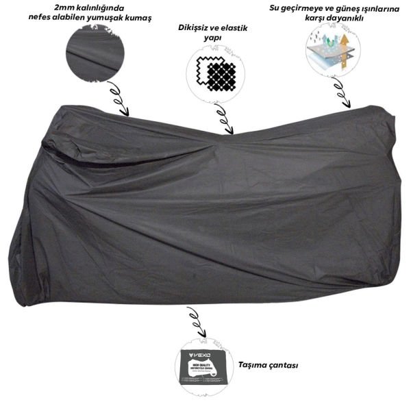 Motosiklet Branda Plus Serisi Siyah Beden: S Vexo