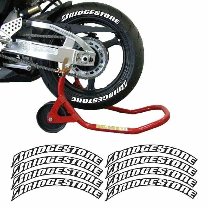 Motosiklet Lastik Yazısı Bridgestone Beyaz 3D GOGO
