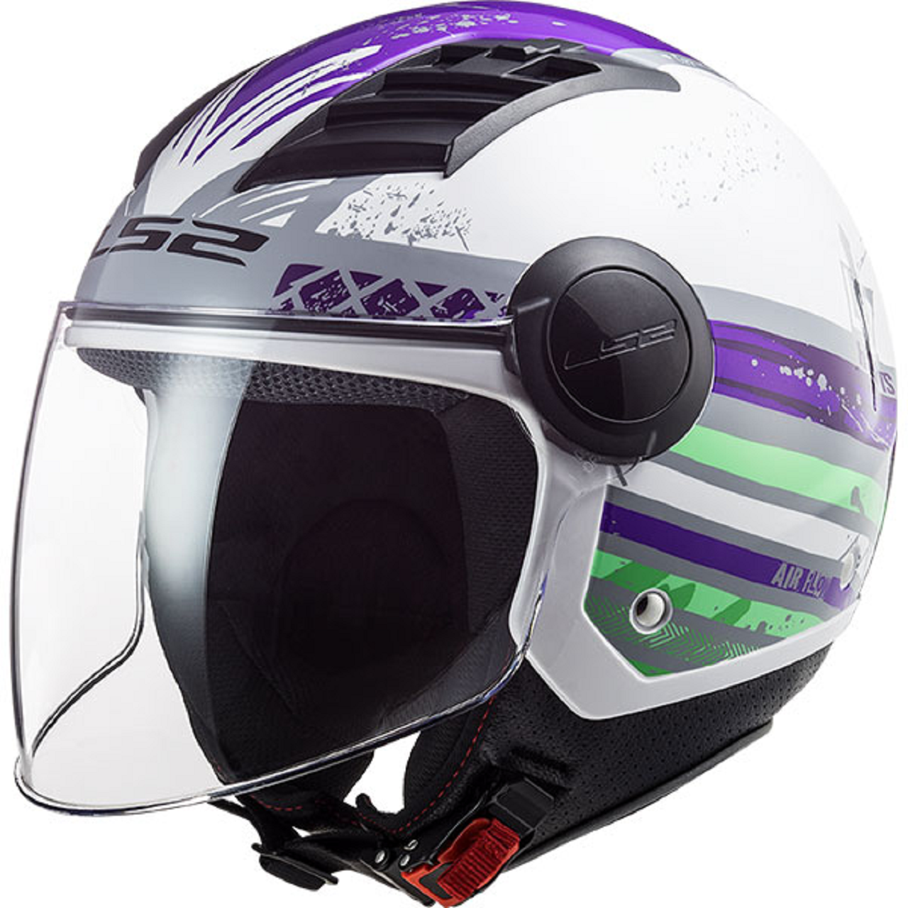 Motosiklet Kask Airflow Ronnie Titanium - Mor Beden: M LS2