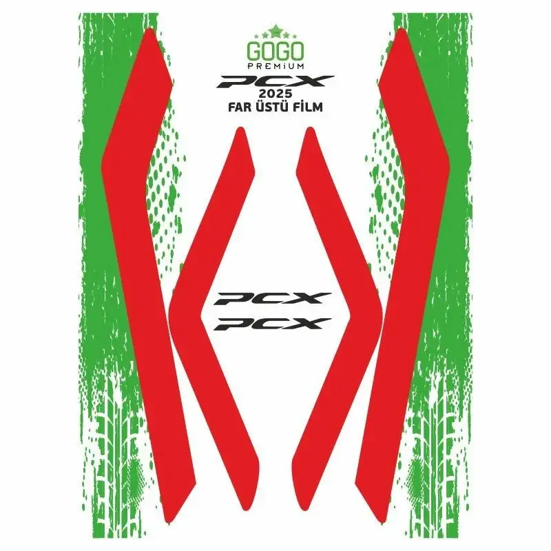 Honda PCX 2025 Geniş Far Üstü Filmi Kırmızı GOGO