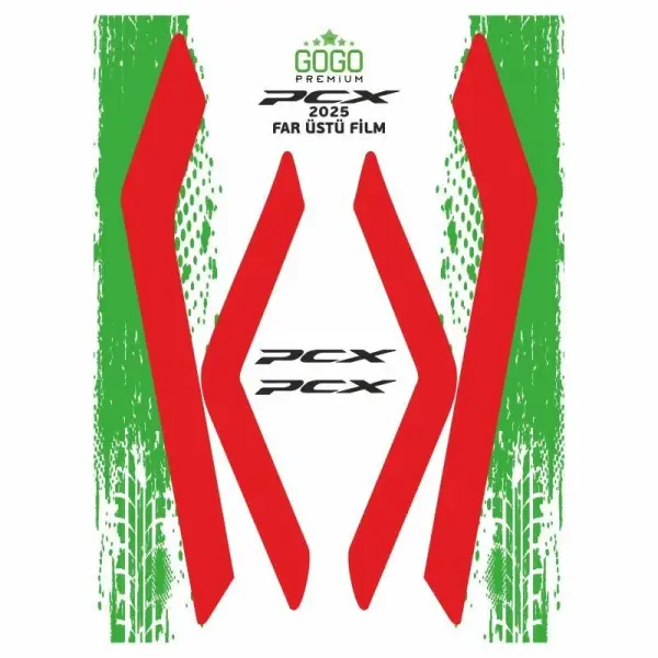 Honda PCX 2025 Geniş Far Üstü Filmi Kırmızı GOGO