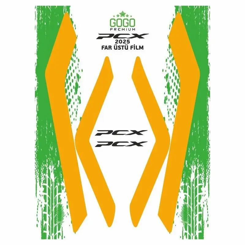 Honda PCX 2025 Geniş Far Üstü Filmi Turuncu GOGO