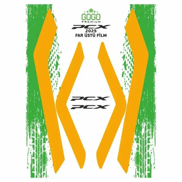 Honda PCX 2025 Geniş Far Üstü Filmi Turuncu GOGO