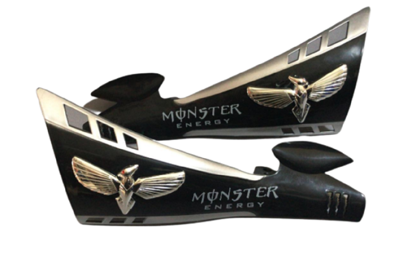 Motosiklet El Rüzgarlığı Takımı Siyah-gri Monster