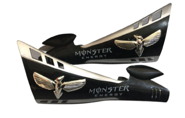 Motosiklet El Rüzgarlığı Takımı Siyah-gri Monster