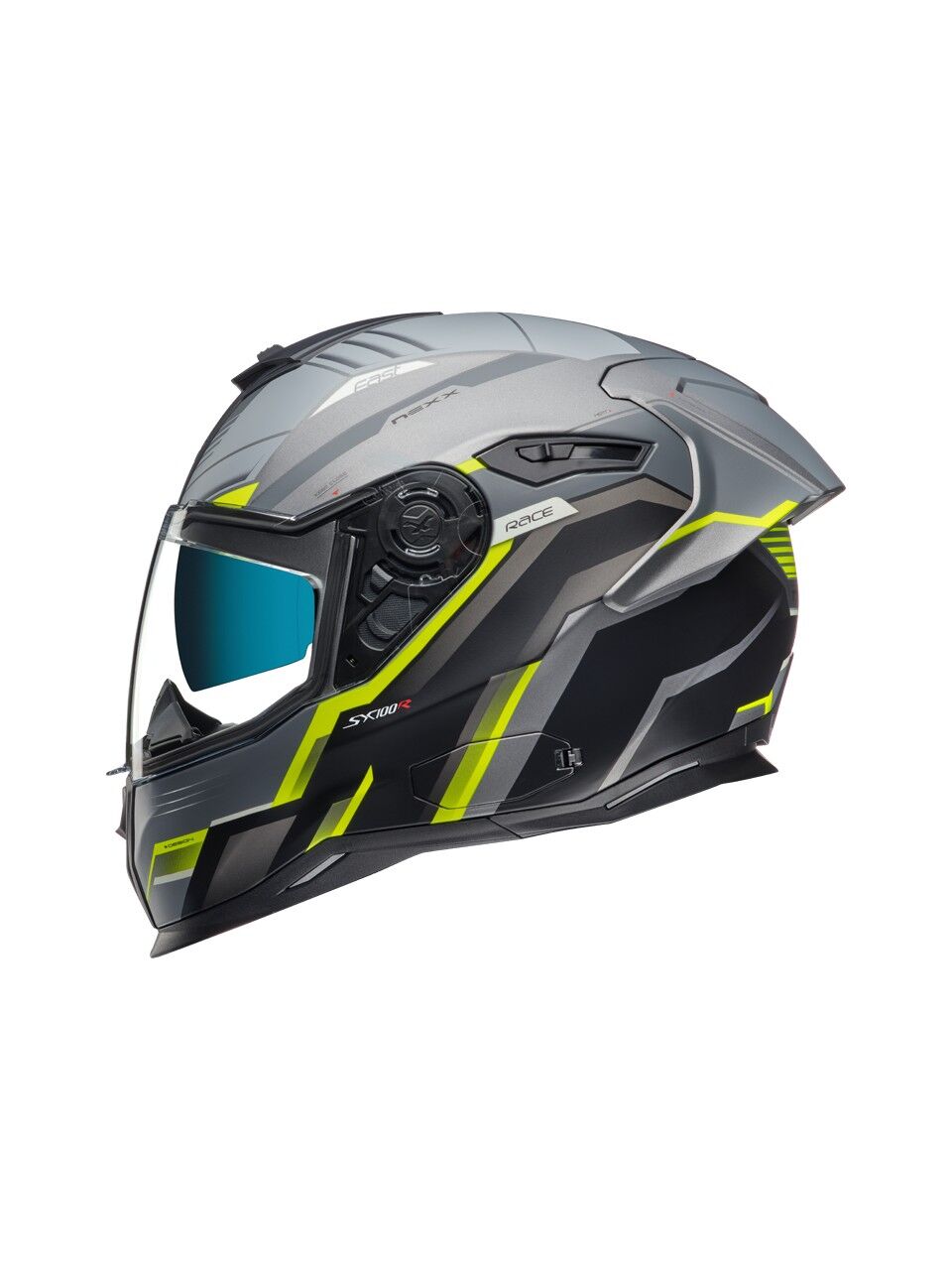 NEXX SX.100R Kask Gridline Mat Gri-Neon Sarı Beden: S