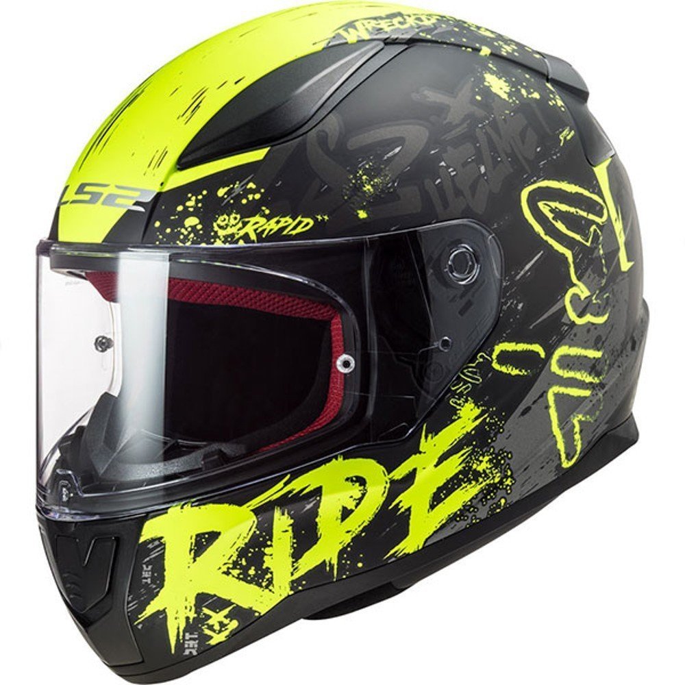 Motosiklet Kask Rapıd Naughty Mat Siyah-neon Sarı Beden:m Ls2