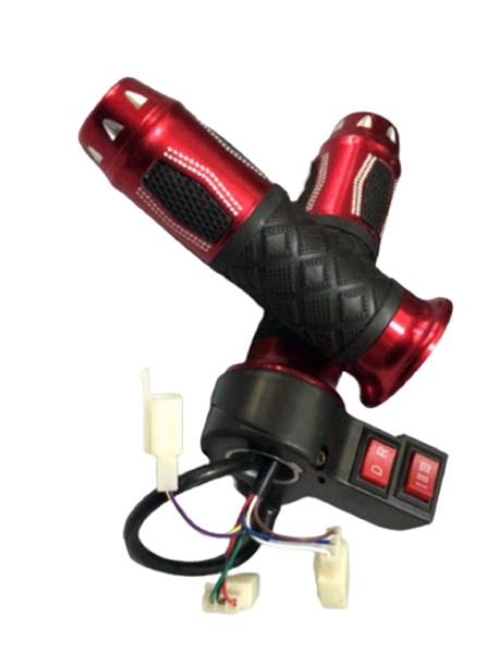 E-Bike Gaz Kolu Takımı Geri Vitesli 3 Kademeli Kırmızı Prc