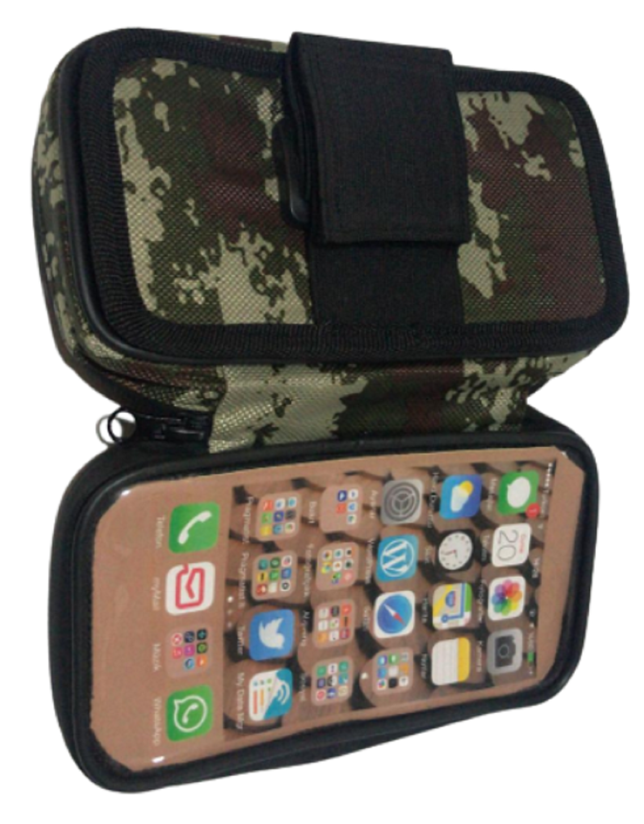 Motosiklet Telefon Tutucu Kol Cırtcırtlı Kamuflaj Empar