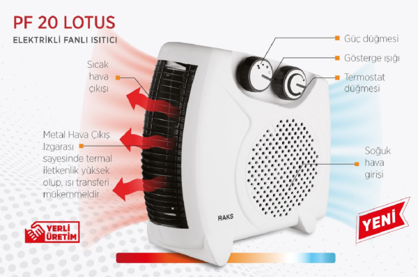Raks PF 20 Lotus Elektrikli Fanlı Isıtıcı 2000w