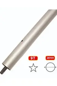 Tırpan Şaft Borusu 28mm 9 Diş Solax