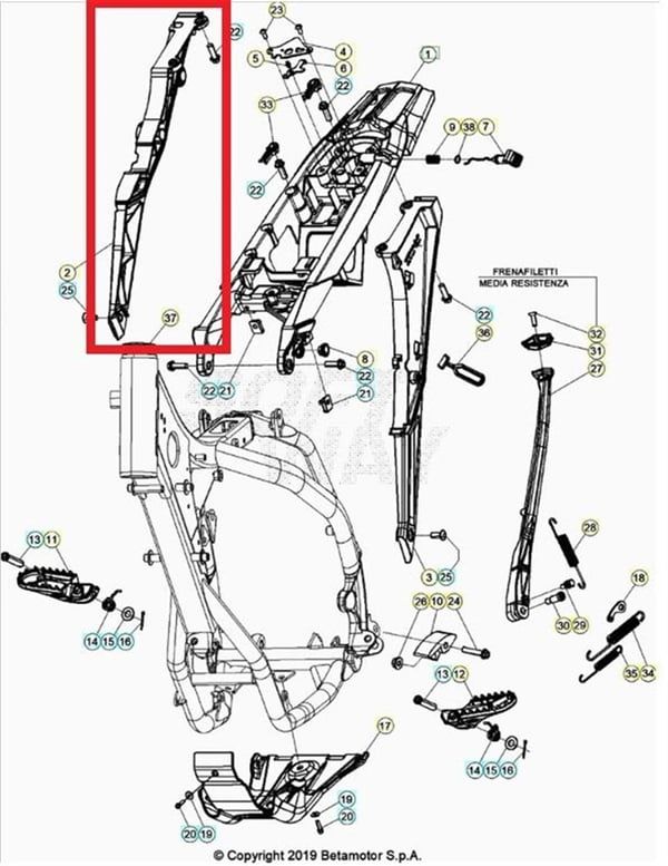 REAR FRAME CONNECTION BLACK RR BETA ORJ YP E
